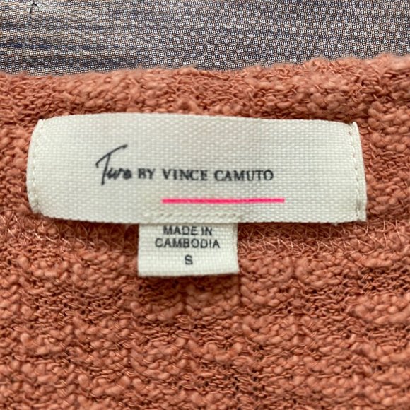 Two by Vince Camuto Peach Textured Button Cardigan Sweater - Picture 11 of 12